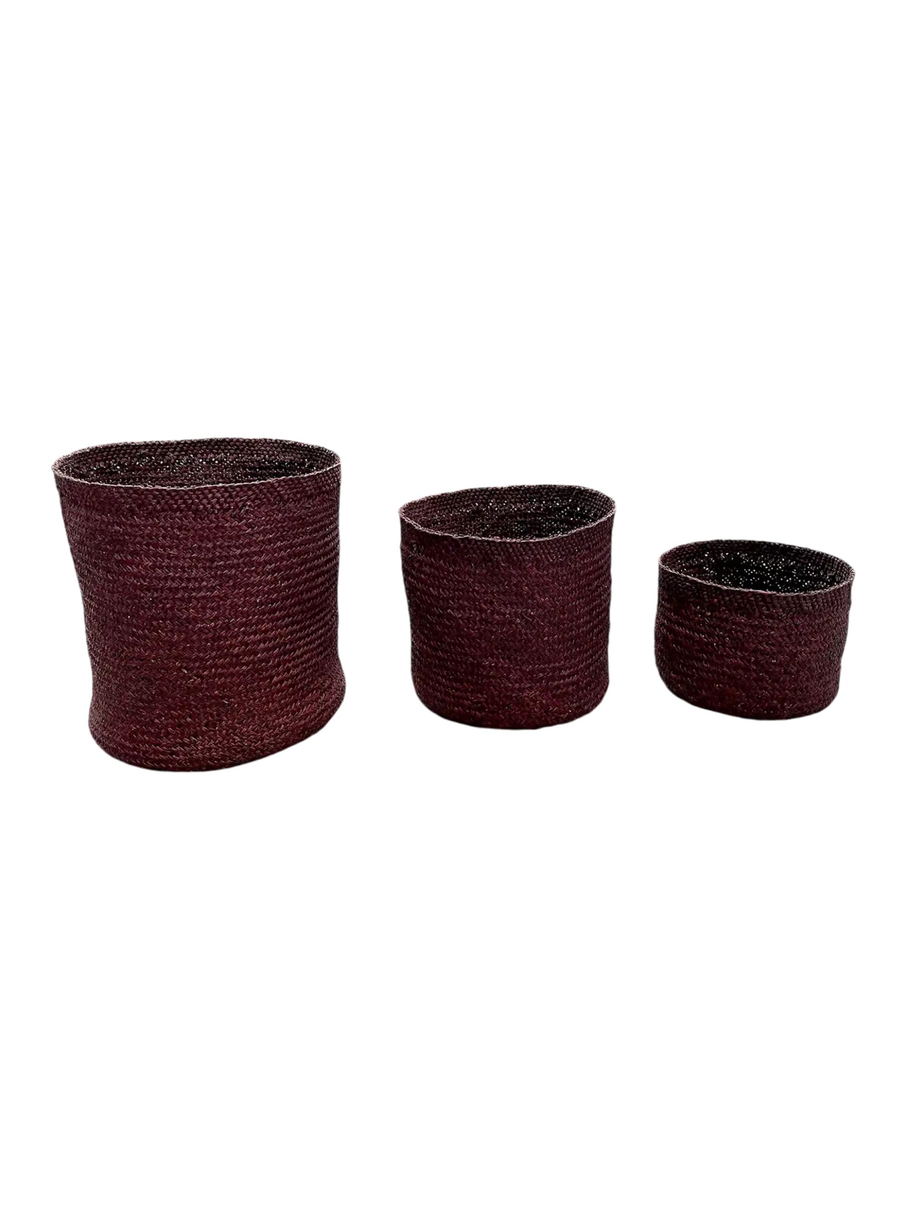 3 Sets Of Dark Burgundy Storage Basket